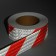 Reflective tape, self-adhesive, white-red, 5 cm x 25 m