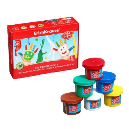 Finger paints, set of 6 colors x 35 ml, artberry, with aloe vera