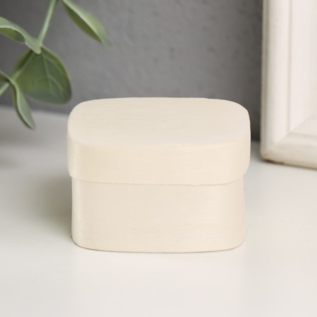 Casket Wood for painting Rounded Square "Thin Leaf" 4.5x4.5x3 cm-1