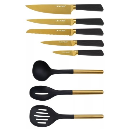 Set of knives and kitchen supplies Lenardi, on a stand, 8 items-1