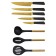 Set of knives and kitchen supplies Lenardi, on a stand, 8 items