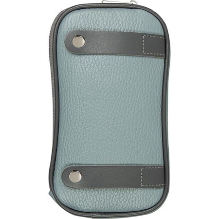 Cross-Body bag with Mumi zipper, external pocket, turquoise color-4
