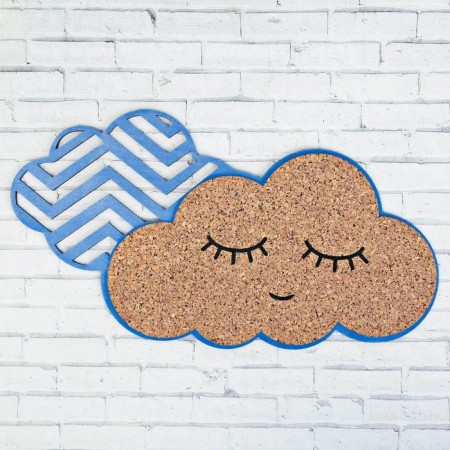Camping board "Cloud with eyes", Blue, 19.6 x 19.8 cm-1