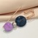 Trio pin, 7 cm, blue-lilac color in gold