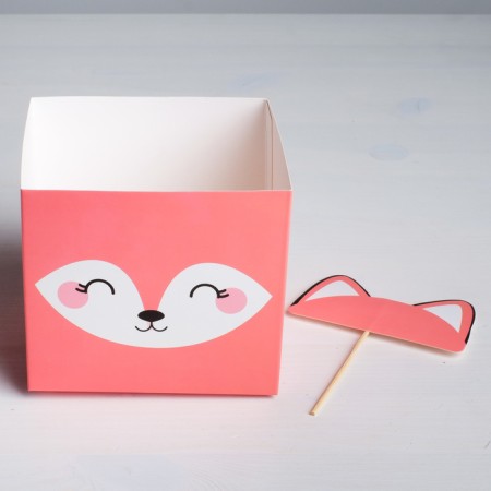 Box for flowers with the topper "Fox", 11 x 12 x 10 cm-6