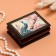 Casket "Peacock and Sakura", black, 8 × 10.5 cm, lacquer miniature