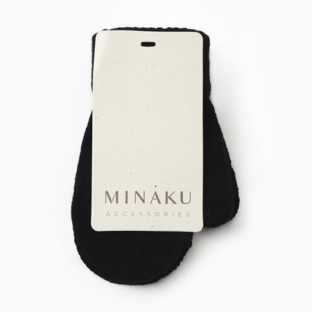 Baby mittens minku, Black color, 13.5 cm-3