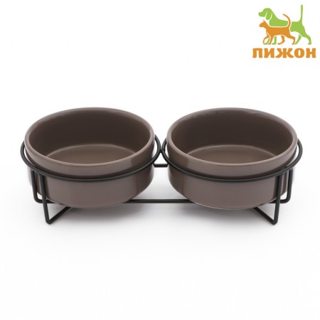 Ceramic bowls on a stand 2 x 250 ml-1