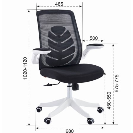 Chairman CH565 White plastic, black computer chair-1