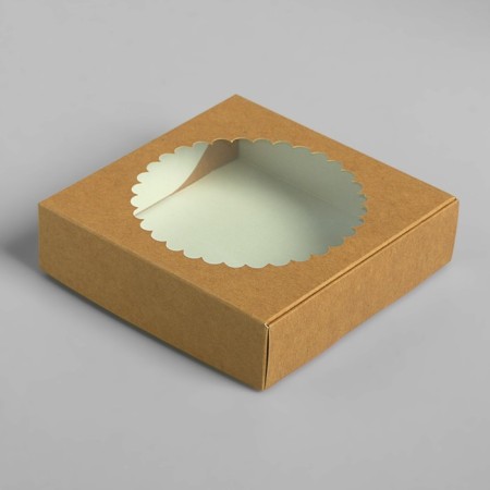 Gift box of the team with a window, 11.5 x 11.5 x 3 cm, craft-3