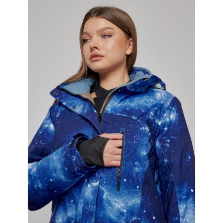 Ski jacket female, size 58, dark blue color-4