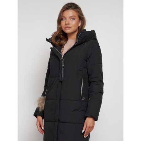 Coat insulated winter female, size 50, black color-5