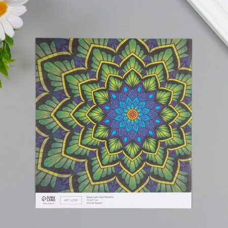 D/scrap paper bilateral "eclecticism silver and mehendi" 180 grams set 10 pcs 15.5x17cm-2