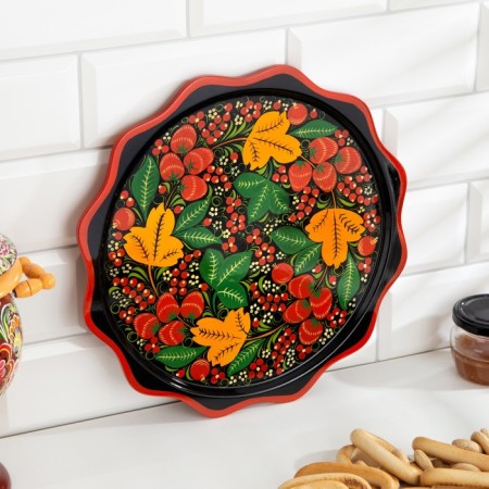 Pancake plate, Khokhloma D-30-4