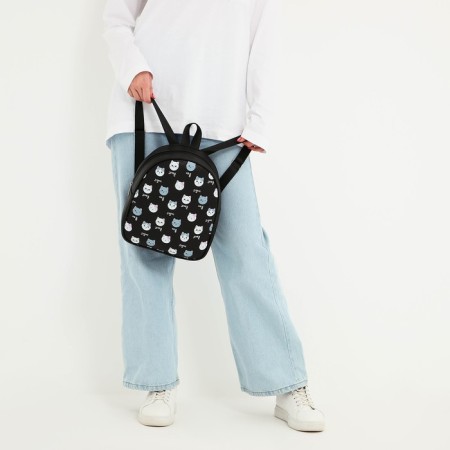 Baby backpack for girls made of artificial leather "Cat" 27x23x10 cm-7