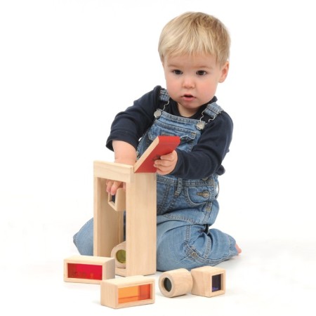 Wooden toy "Rainbow blocks", with a sound effect, in a container-1