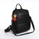 City backpack on lightning, from artificial leather, black color