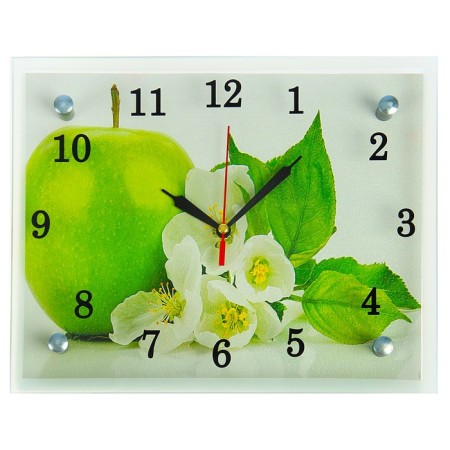 Carty clock is wall-mounted, interior "apple", silent, 25 x 20 cm