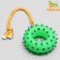Toy squeezing "Ring on a rope" for dogs, 10 cm, green