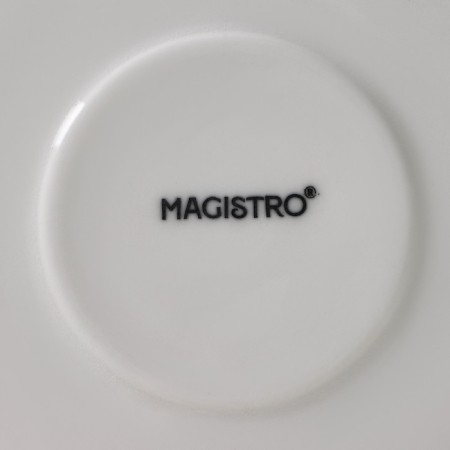 Set of Porcelain Magistro Mien, 4 objects: 2 cups 200 ml, 2 saucers d = 16 cm, white color-7