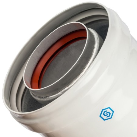 The chimney element coaxial stout SCA-6010-230100, adapter for the boiler vertical, 60/100-3