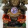 Table fountain with backlight "Two elephants with a Chinese coin" 12x15x21 cm