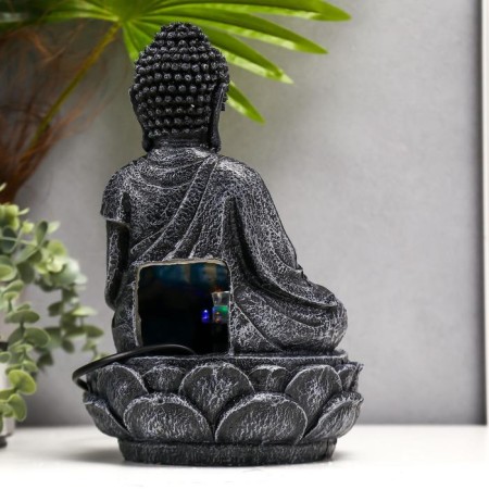 The desktop fountain from the network, the backlight "Gray Buddha with the ball" 30x19x19 cm-3