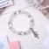 Bracelet Assorted "Bead" ballerina, white color in silver, d = 6 cm