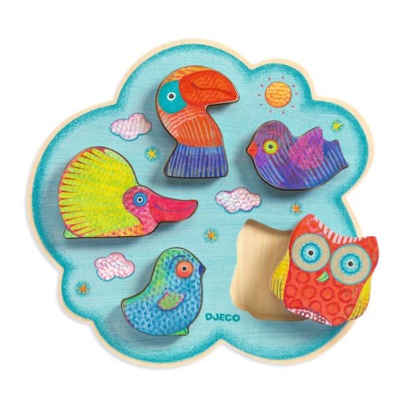 Wooden puzzle djeco "Birds"-1