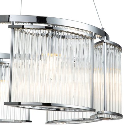Suspended indigo lamp, 12003/6p Chrome. 6x40W, E14, 600x600x275/1475 mm-3