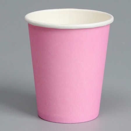 A single -boiled paper glass, plain, pink color, 250 ml, 50 pcs-1