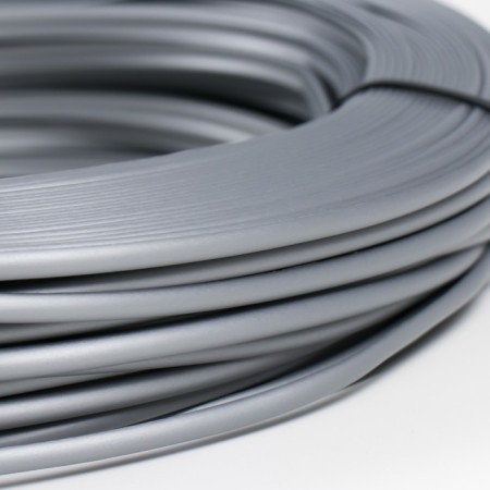 Smooth artificial rattan 6 mm 100 m half a pipe (silver metallic)-2