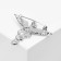 Brooch "Kaduza" with Strazina, white color in silver