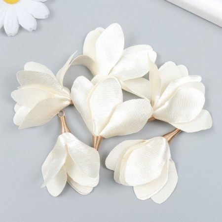 Decor for creativity textiles "Bun, gradhenia color" set 6 pcs 6 cm-2
