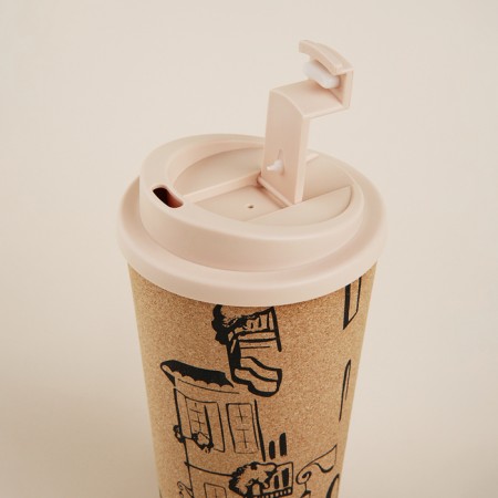 A glass with a cork SL Home “Seville”, 450 ml, 9.5 × 9.5 × 18.5 cm, beige color-2