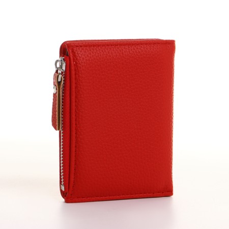Women's wallet on the button, red color-1