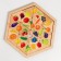 Wooden puzzle "Vegetables, fruits, berries. Entertaining triangles "