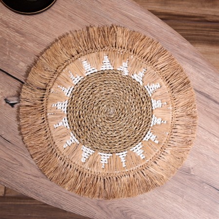 Wicker rug round 40 cm-1