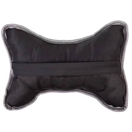 Car Bone pillow, on the headrest, SkyWay Expensiv Alcantara Gray, White line, S08003004-1