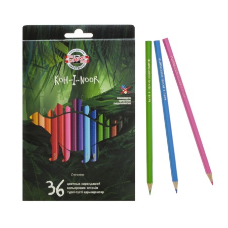 Pencils Koh-I-Noor 3595 "Dinosaur", 36 colors, cardboard packaging
