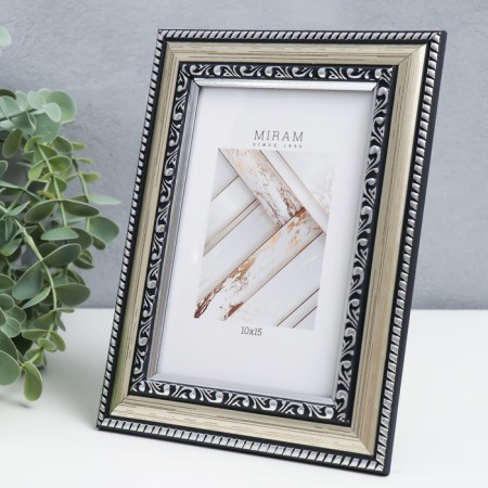 Photo frame Plastic "Mira" 10x15 cm 644821-4, silver (plastic screen)-1