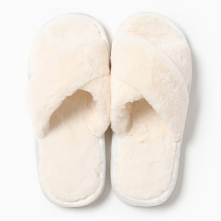Women's slippers with an open nose, size 40-41, milk-4