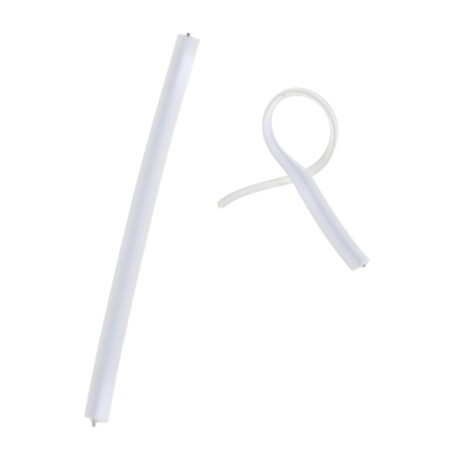 Twist knent in a cut, white, 5 cm