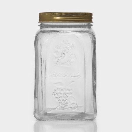 Bank for bulk products Glass "Hommeid", 1 l, with a lid-1