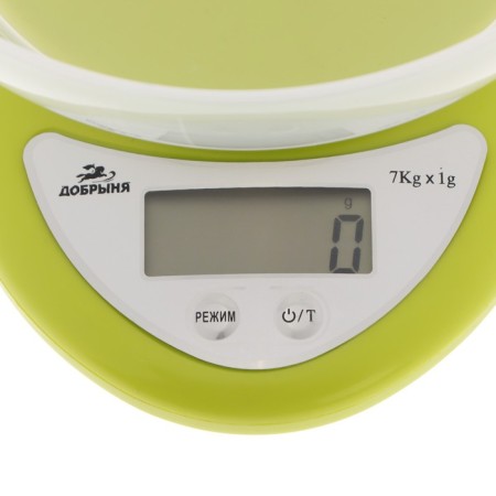 Libra Kitchen "Dobrynya" do-3008, electronic, up to 7 kg, light green-2
