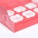 Confectionery folding box for 6 cupcakes 23.5 x 16 x 10, red