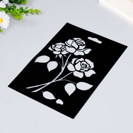 Plastic stencil "roses" 20x29cm-1