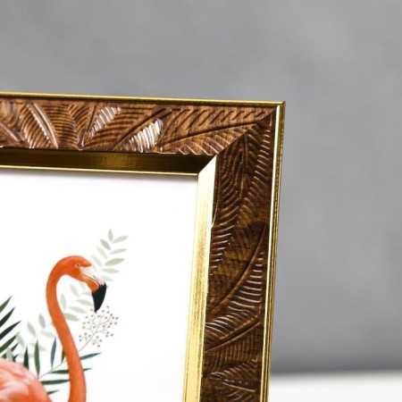 Photo frame plastic 15x20 cm "Chocolate leaves, golden double frame" 24.7x19.8 cm-2