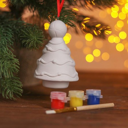 Christmas tree decoration for painting "Christmas tree" with a suspension, paint 3 centers. 2 ml, brush-1