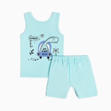Set for a boy (T -shirt, panties), mint color/Summer, height 110 cm